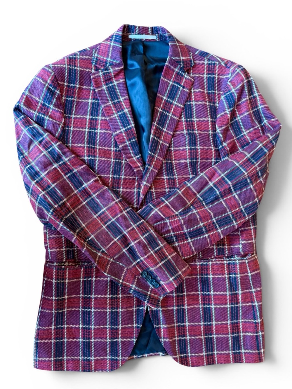 Le 31 (Simons) Burgundy/Navy Plaid Blazer/Sports coat - Men’s 42R